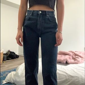 Zara casual straight leg blue jeans